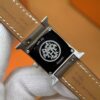 Hermès Heure H Watch (White Dial, Elephant Grey Swift Calf Leather Strap)