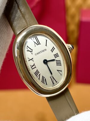 Cartier Bath Tub Series WGBA0007 (31x23mm, Silver Dial, 18K Gold-Plated Stainless Steel, Sapphire Crystal)