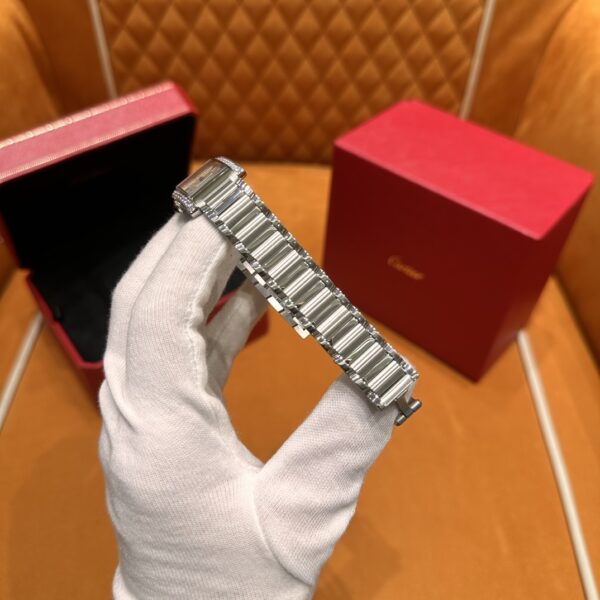 Cartier Tank Française Series Ref. W4TA0020 (Silver Dial, Stainless Steel, with Diamonds)