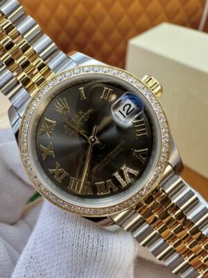 Rolex Datejust  m278383rbr-0028 (Diamond Set Dark Gray Dial)