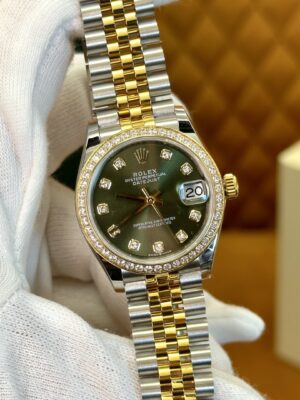 Rolex Datejust m278383rbr-0030 (Diamond Set Olive Green Dial)