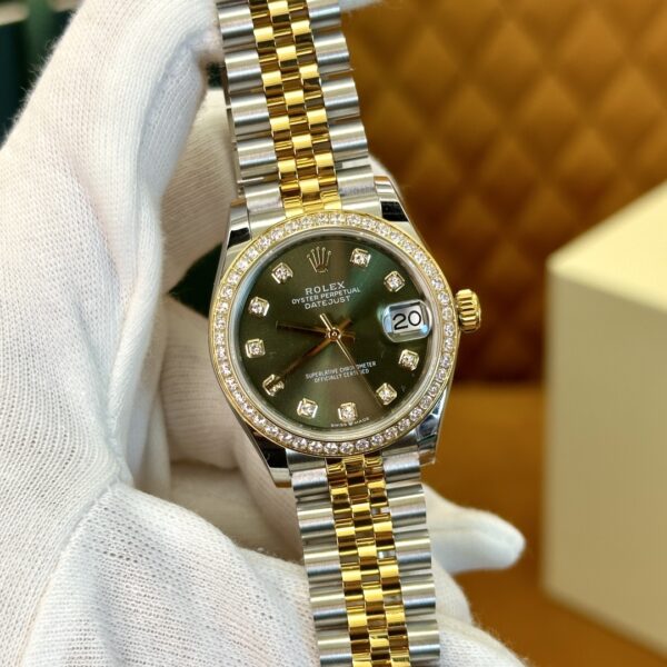 Rolex Datejust m278383rbr-0030 (Diamond Set Olive Green Dial)