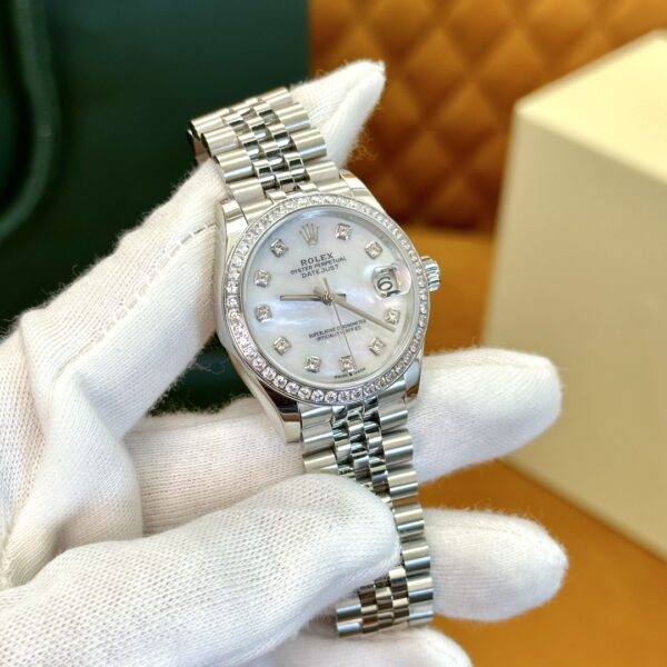 5 Rolex Datejust m278384rbr-0008 (Diamond-Set White Mother-of-Pearl Dial)