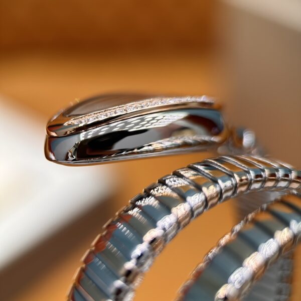 Bvlgari Serpenti 103149 (Silver Dial, Rose Gold & Diamond Accents, 35mm)