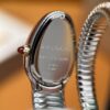 BVLGARI SERPENTI Series 103648 (Two-Tone, Stainless Steel & 18K Gold, Diamond Bezel, White Lacquered Dial, Pink Spinel Crown, Swiss Quartz Movement)