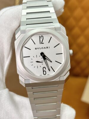 BVLGARI OCTO Series 103011 (40mm, Stainless Steel, Rhodium-Plated, Sapphire Crystal, Ceramic-Embedded Crown, Custom Pearl Rotor Mechanical Movement)