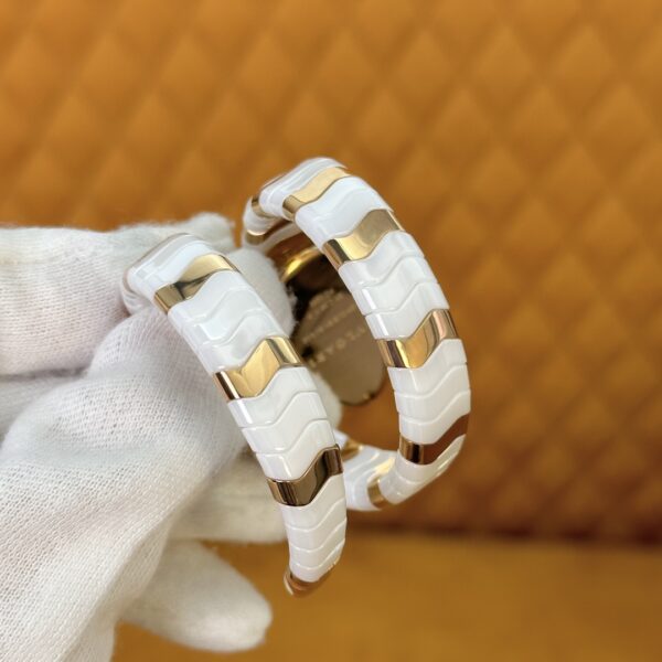 BVLGARI Serpenti 27HF00 (White Dial, Rose Gold & Ceramic)