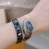 BVLGARI Serpenti 28HF00 (Black Dial, Steel & Ceramic Diamond-Set Silver Bezel)