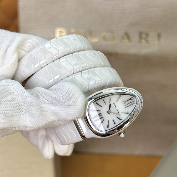 5 BVLGARI Serpenti 32HF00 (White Dial, Steel & Ceramic)