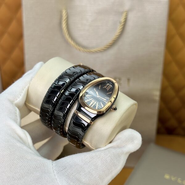 5 BVLGARI Serpenti 32HF00 (Black Dial, Rose Gold & Ceramic)