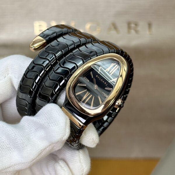 5 BVLGARI Serpenti 32HF00 (Black Dial, Rose Gold & Ceramic)
