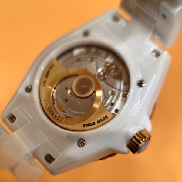 Chanel J12 Series H9540 (Ceramic & 18K Yellow Gold, White Dial)