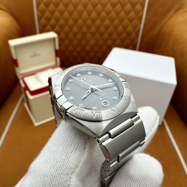 Omega Constellation, Steel Bracelet with Gray Dial and Diamonds, 29mm, Automatic Mechanical 131.10.29.20.56.001 (Gray Dial, Stainless Steel, Diamonds)