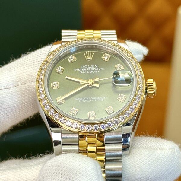 Rolex Datejust m278383rbr-0030 (Diamond Set Olive Green Dial)