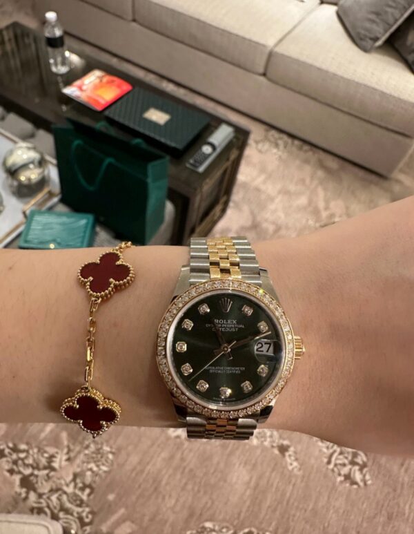 Rolex Datejust m278383rbr-0030 (Diamond Set Olive Green Dial)