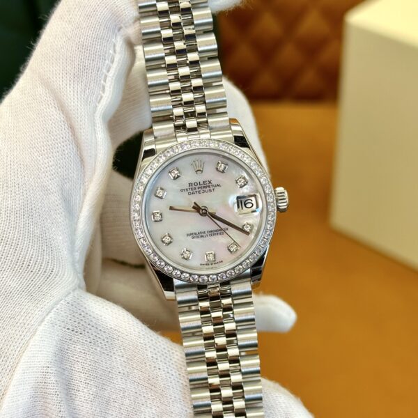 6 Rolex Datejust m278384rbr-0008 (Diamond-Set White Mother-of-Pearl Dial)