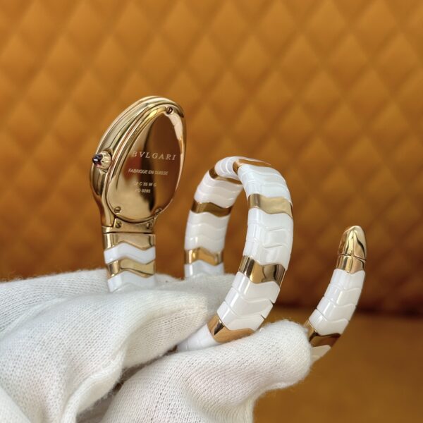 BVLGARI Serpenti 27HF00 (White Dial, Rose Gold & Ceramic)