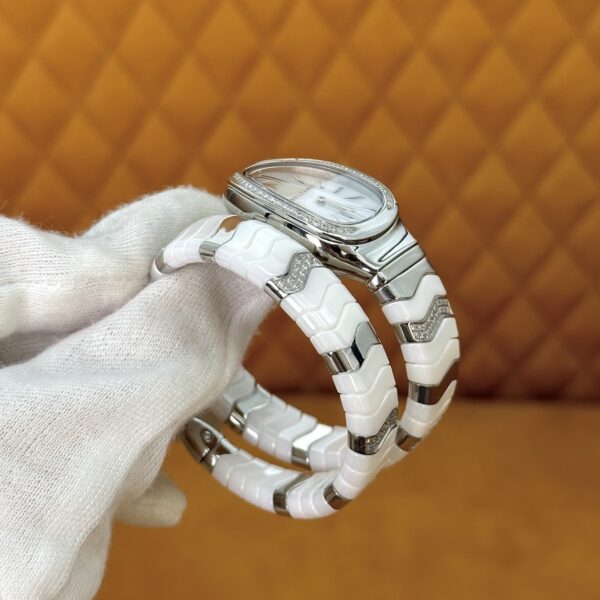 BVLGARI Serpenti 28HF00 (White Dial, Steel & Ceramic)