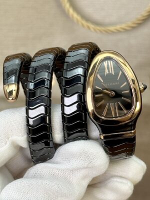 BVLGARI Serpenti 32HF00 (Black Dial, Rose Gold & Ceramic)