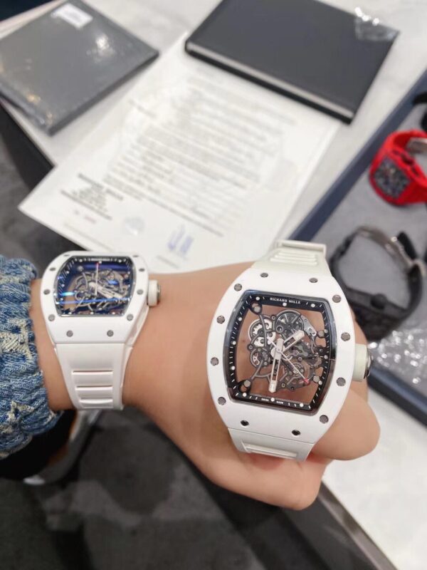 7 Richard Mille RM 055 White Ceramic (White, High-Strength Ceramic & Titanium)