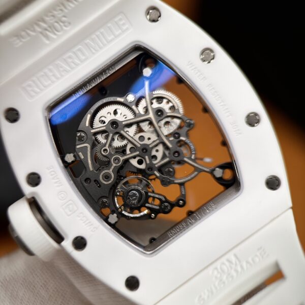 7 Richard Mille RM 055 White Ceramic (White, High-Strength Ceramic & Titanium)