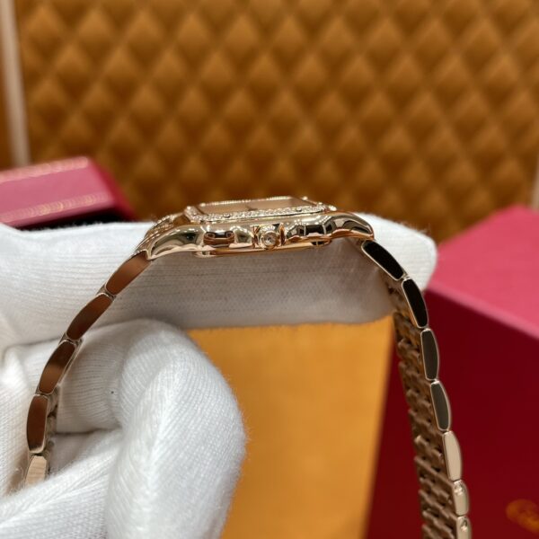 Cartier Panther WJPN0009 (Rose Gold, Swarovski Diamonds, Blue Sapphire, Silver Dial)