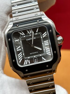 Cartier Santos Series WSSA0037 (Gradient Gray Dial, Automatic Movement, Stainless Steel, Multi-Faceted Spinel Crown)