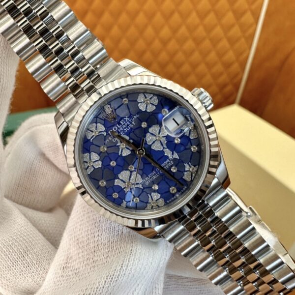 7 Rolex Datejust m278274-0036 (Diamond-Set Light Blue Floral Dial)