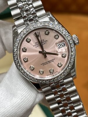 Rolex Datejust m278384rbr-0036 (Pink Dial with Diamond Markers)