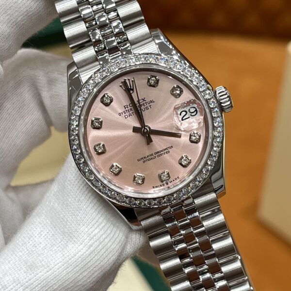Rolex Datejust m278384rbr-0036 (Pink Dial with Diamond Markers)
