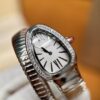 Bvlgari Serpenti Series 101816 SP35C6SDS.1T (White, Stainless Steel, Pink Spinel Crown, Diamond Bezel, Swiss Quartz Movement)