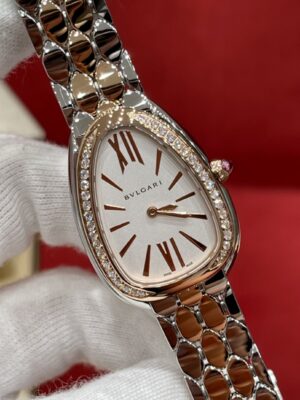 Bvlgari Serpenti 103274 (Opaline Dial, Rose Gold & Diamond Accents, 33mm)