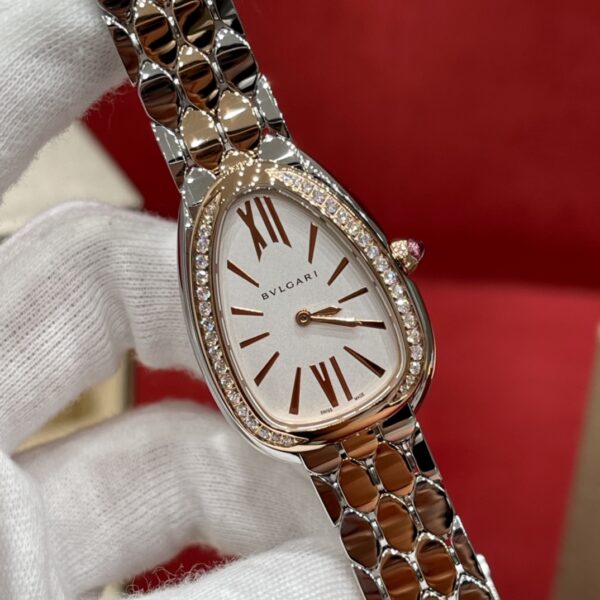 Bvlgari Serpenti 103274 (Opaline Dial, Rose Gold & Diamond Accents, 33mm)