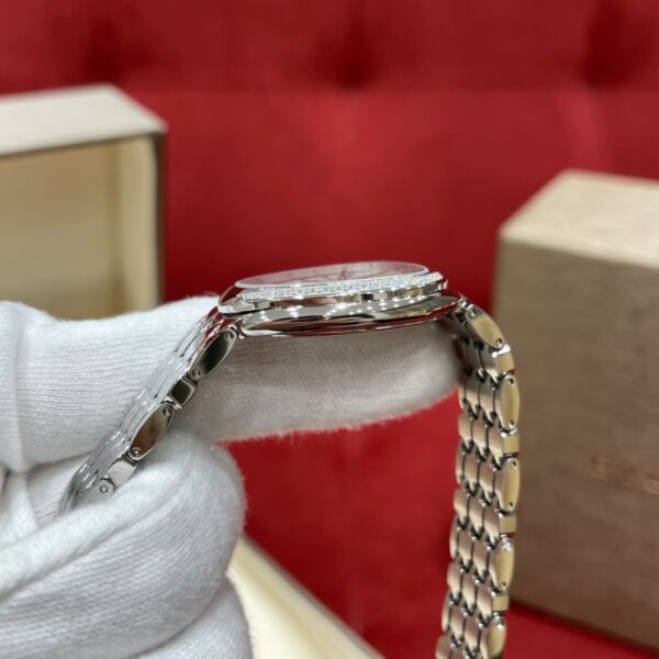 BVLGARI SERPENTI Series 103361 (Silver, Stainless Steel, Diamond-Set Logo, Opal Dial, Natural Purple-Red Gem Crown, Swiss Quartz Movement)