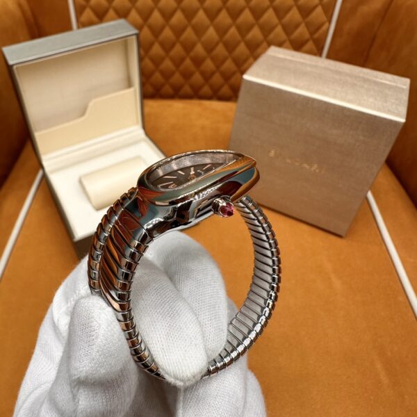 7 BVLGARI Serpenti 102123 SP35BSPG1T (Black Dial, Steel & Rose Gold)