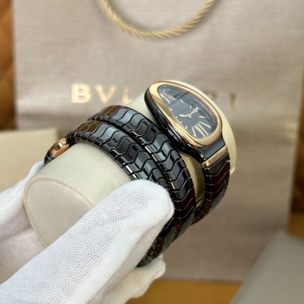7 BVLGARI Serpenti 32HF00 (Black Dial, Rose Gold & Ceramic)
