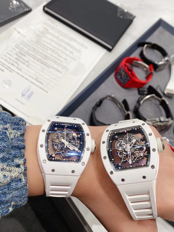 8 Richard Mille RM 055 White Ceramic (White, High-Strength Ceramic & Titanium)