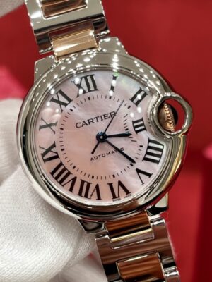 Cartier W6920098 (Stainless Steel & Rose Gold, Blue Sapphire, Silver Dial, Automatic Movement)