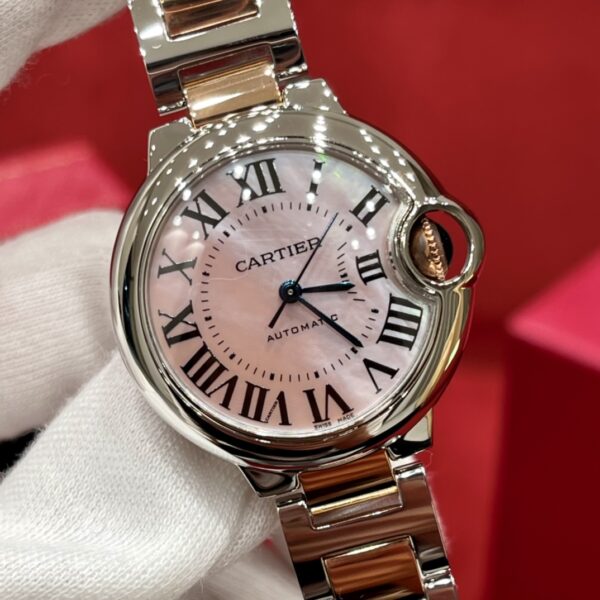 Cartier W6920098 (Stainless Steel & Rose Gold, Blue Sapphire, Silver Dial, Automatic Movement)