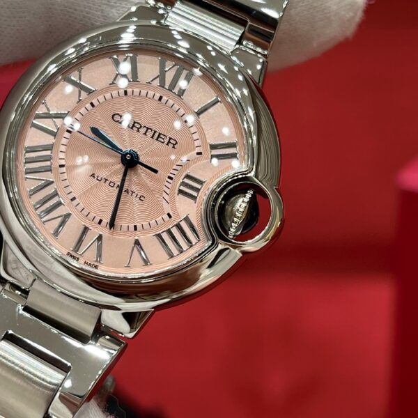 Cartier WSBB0046 (Stainless Steel, Pink Guilloché Dial, Blue Sapphire, Automatic Movement)