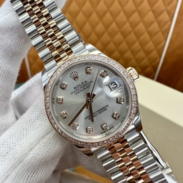 8 Rolex Datejust m278381rbr-0016 (Silver Dial, Diamond Markers)