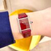 Cartier Tank Series W4TA0022 (Small Size, Red Dial, Red Crocodile Leather Strap, 40 Diamonds)