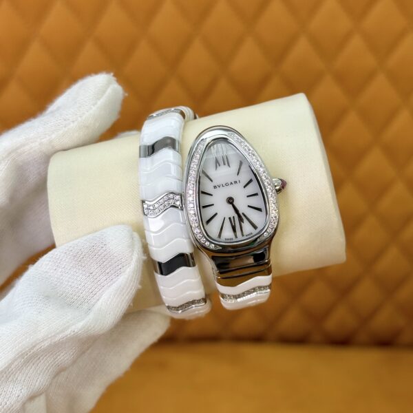 BVLGARI Serpenti 28HF00 (White Dial, Steel & Ceramic)