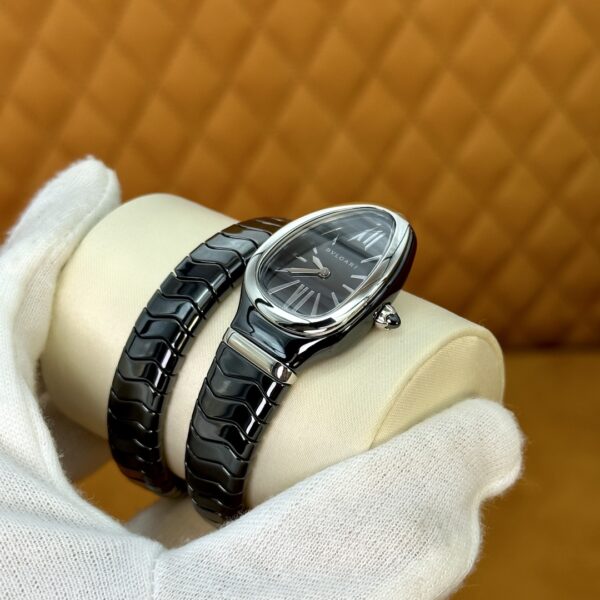 8 BVLGARI Serpenti 27HF00 (Black Dial, Steel & Ceramic)
