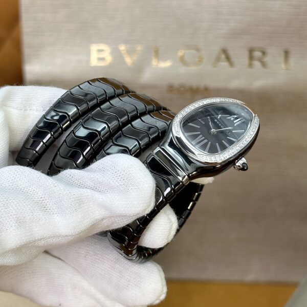 8 BVLGARI Serpenti 33HF00 (Black Dial, Steel & Ceramic)