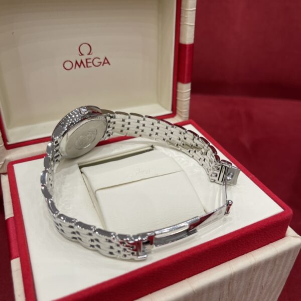 9 Omega De Ville Prestige 424.10.33.20.52.001 (Gold Hands, Silk Dial, Diamond Hour Markers, Stainless Steel Case)