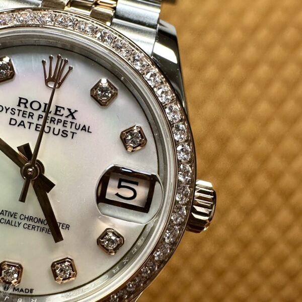 9 Rolex Datejust m278381rbr-0026 (Diamond-Set White Mother-of-Pearl Dial)