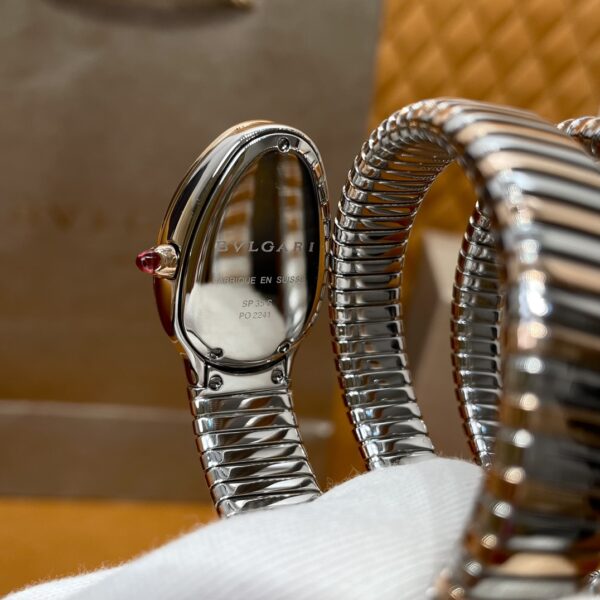 Bvlgari Serpenti Series 102099 SP35BSPGD.2T (Black, Rose Gold, Diamond-Studded, Ceramic Crown, Swiss Quartz Movement)