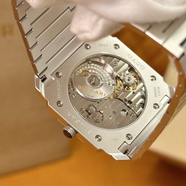 9 BVLGARI OCTO Series 103011 (40mm, Stainless Steel, Rhodium-Plated, Sapphire Crystal, Ceramic-Embedded Crown, Custom Pearl Rotor Mechanical Movement)