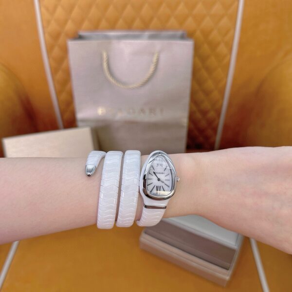 9 BVLGARI Serpenti 32HF00 (White Dial, Steel & Ceramic)